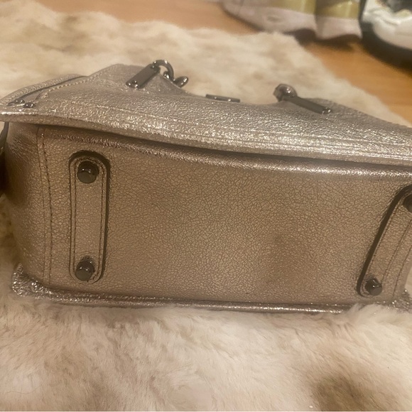 NWOT COACH Dreamer 21 Platinum Metallic Silver Leather Crossbody Satchel - Picture 7 of 14